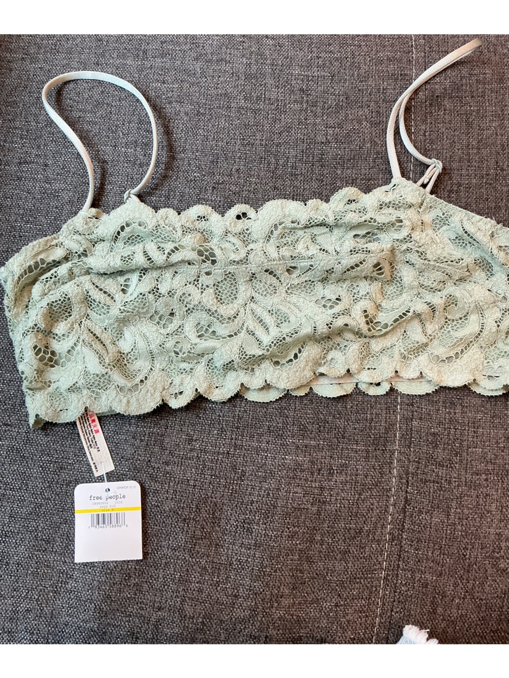Free People Lace Bralette in Sage Green size medium boho cottagecore lace summer